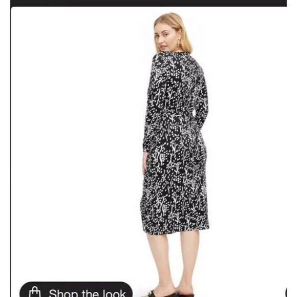 Diane Von Furstenberg DVF Target - Midi Sea Spots Black Wrap Dress Size Small - Picture 2 of 6